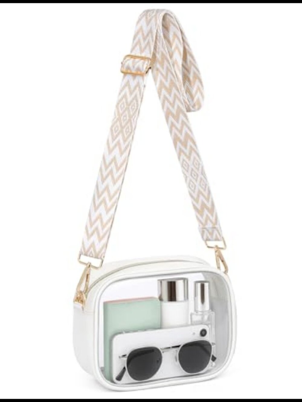Clear Crossbody Bag Wide Strap Stadium Approved Purse